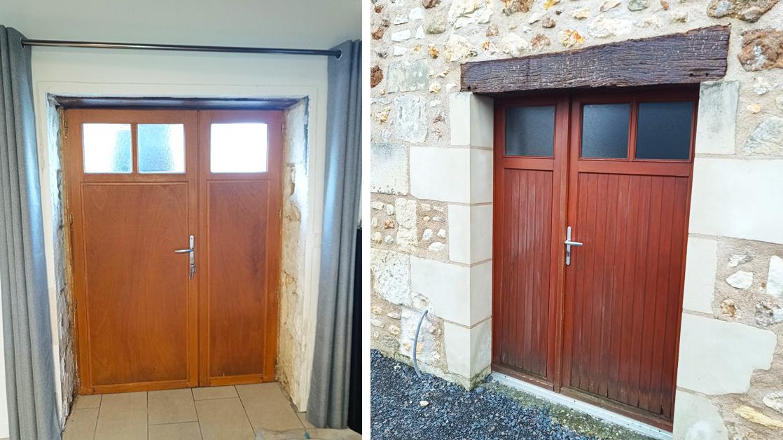 Photo avant rénovation d'une façade d'un corps de ferme