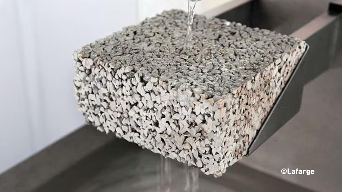 Détail du béton drainant