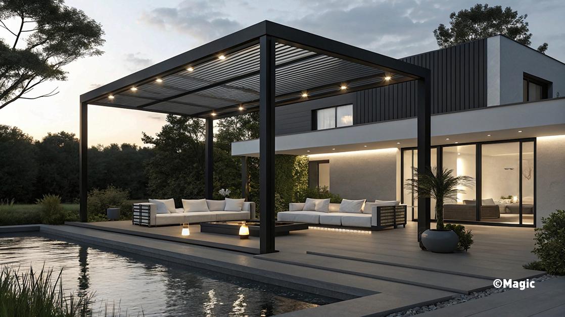 Image d'un espace pergola moderne