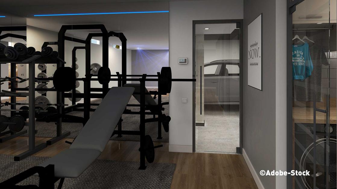 Garage aménagé en salle de sport