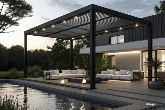 Pose d'une pergolas contemporaine 