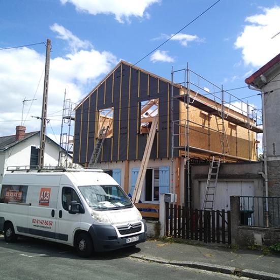 Rénovation en cours d'une extension à Angers 